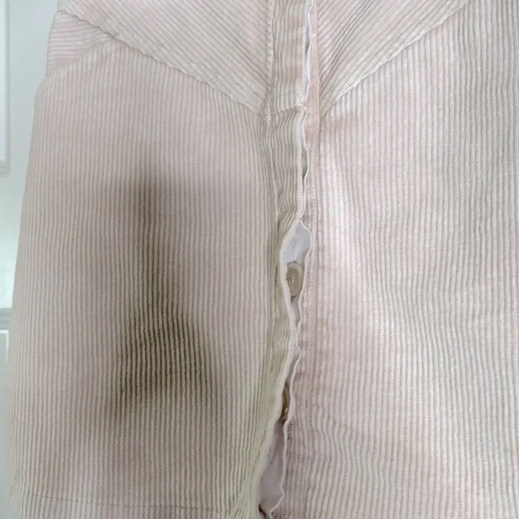 Corduroy mini skirt button front closure pockets belt loop high waist - Picture 4 of 5